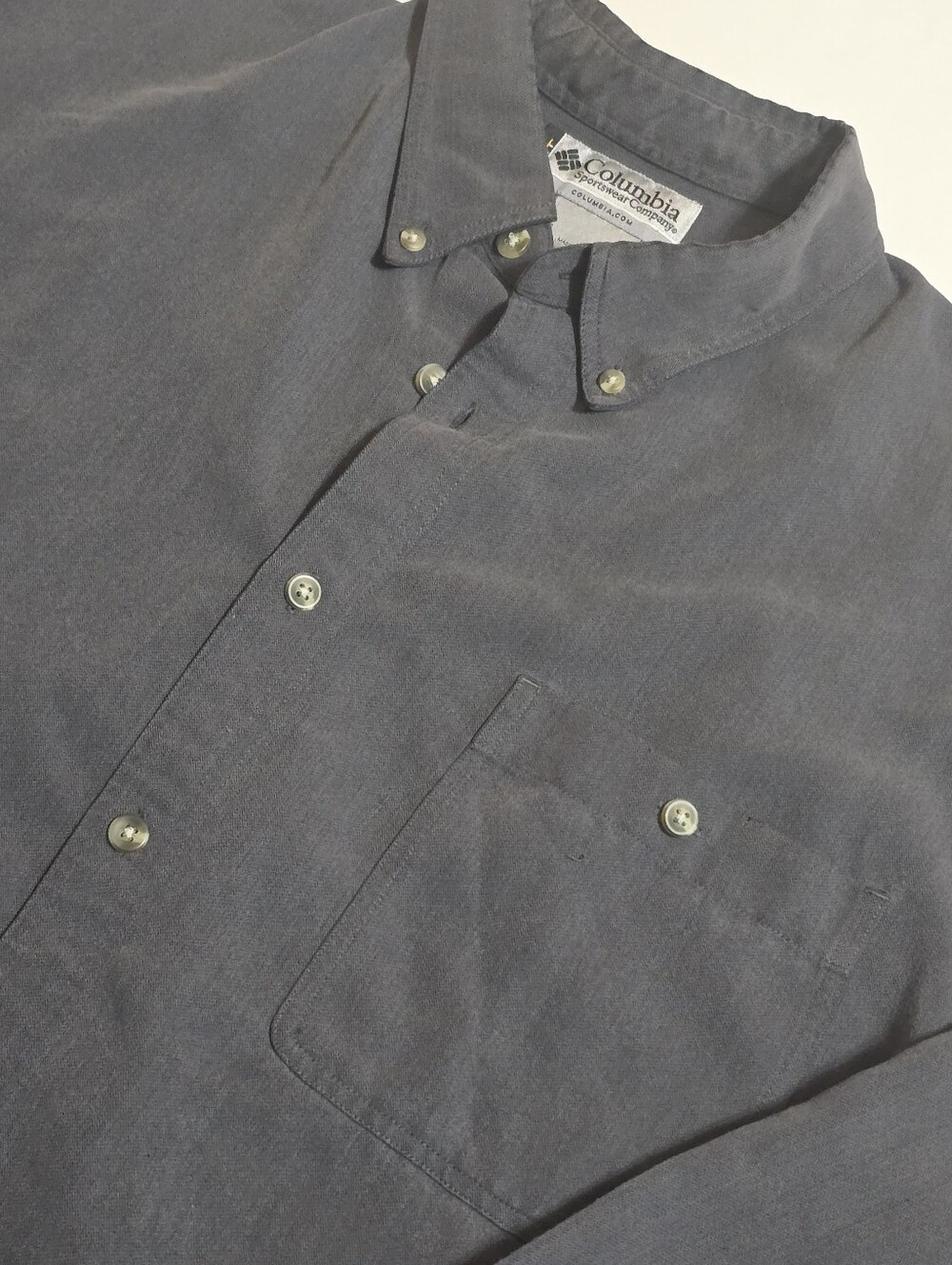Columbia Men's Button-Down Shirt - Charcoal XL